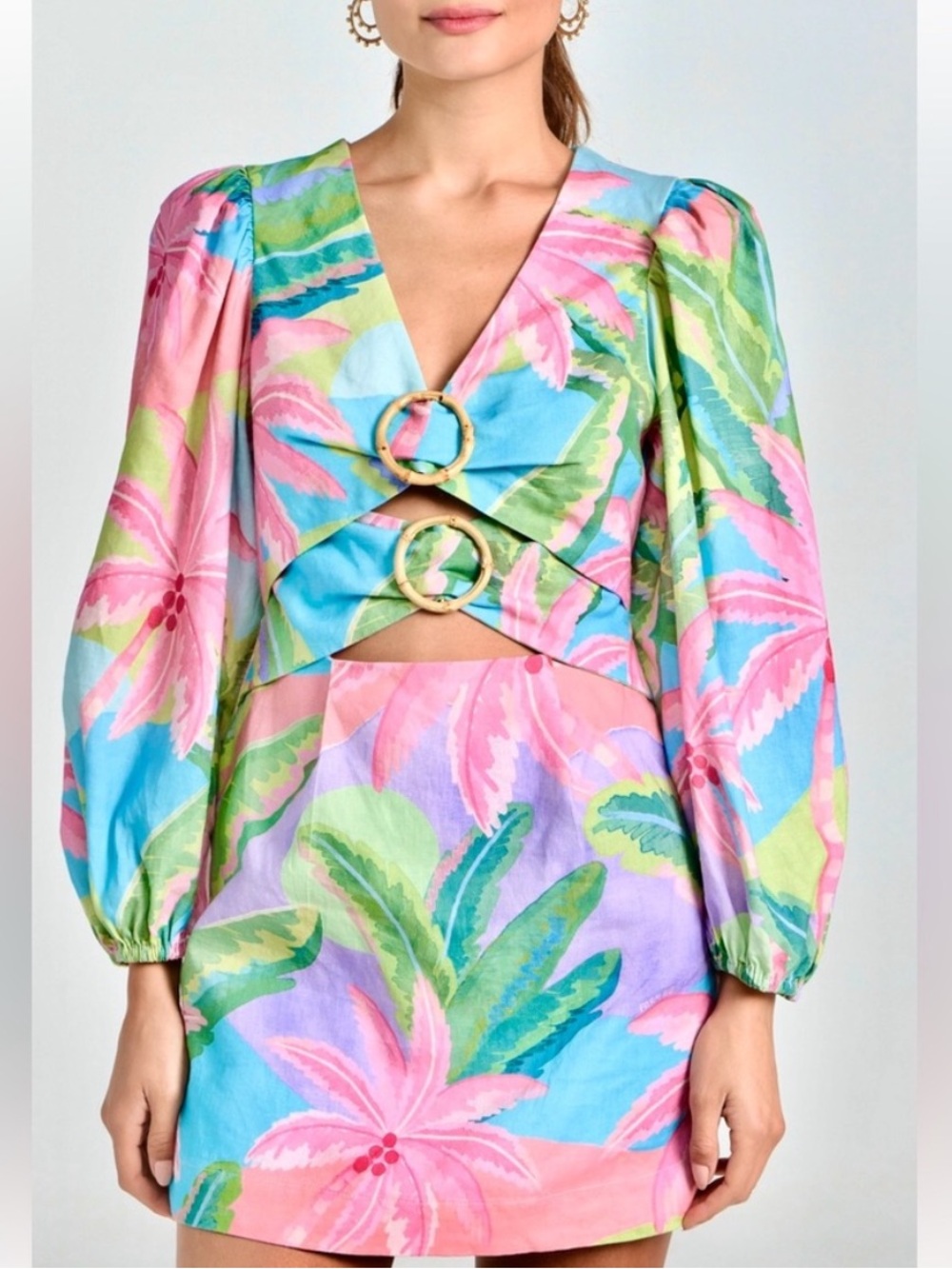 πΊπHPππΊ NWT Farm Rio Beach Vibe Mini Dress - Picture 1 of 16